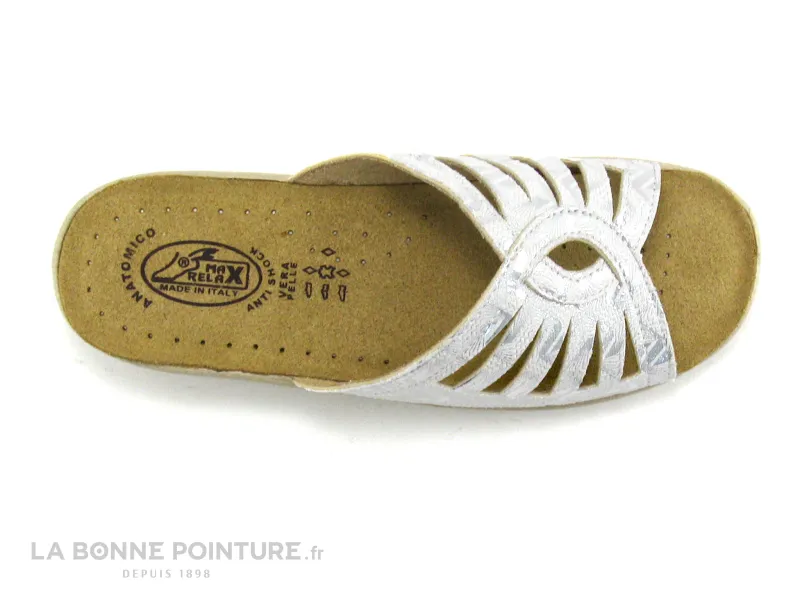 Achat chaussures Max Relax Femme Mule, vente Max Relax Alano Clarissa - Blanc Argent - Mule Femme