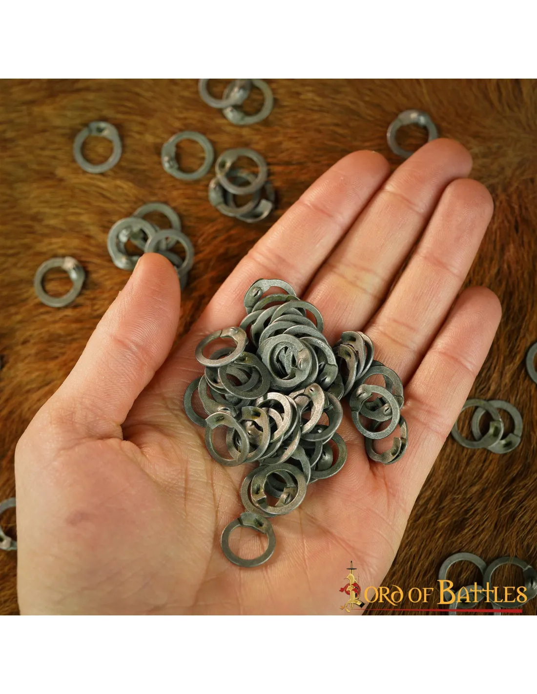 Anneaux plats en acier avec rivets pour cotte de mailles ⚔️ Boutique Épées