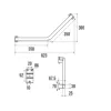 Barre de maintien coudée PMR PELLET Design 135° aluminium époxy blanc caches résine blanc