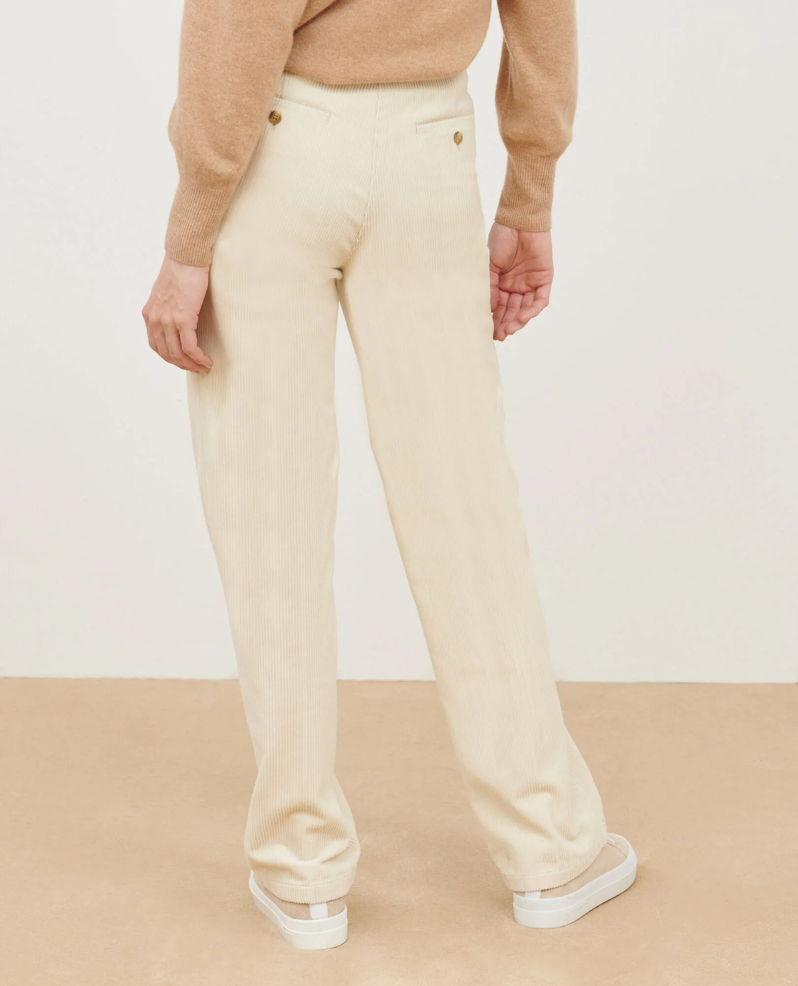 BLANDINE - Pantalon droit en velours côtelé