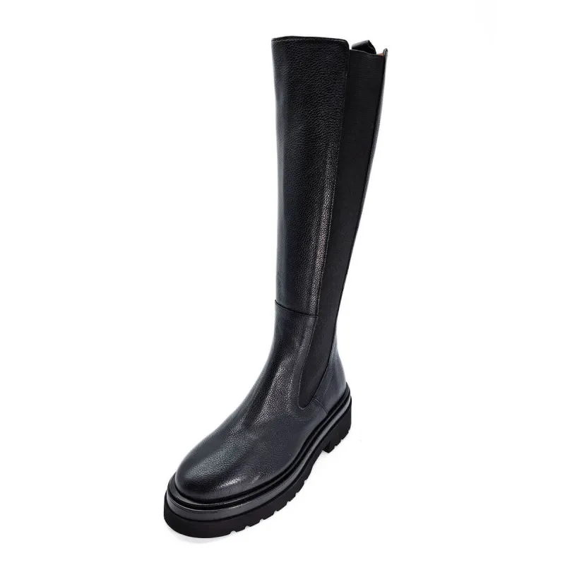 Botte femme élégante en cuir noir - Homers - Scarpe