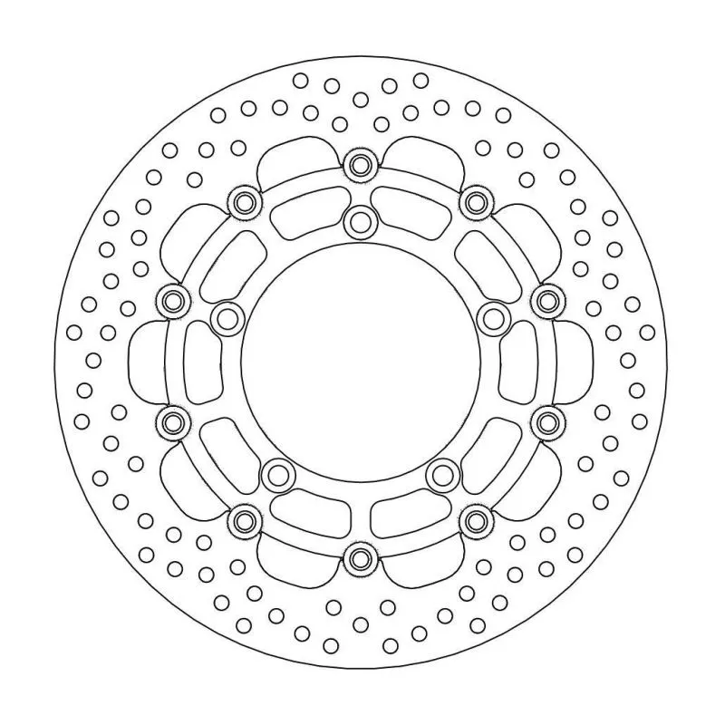 BRAKE ROTOR FLOATING HALO ROUND BLACK - piecemotoquad