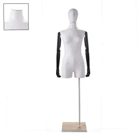 Buste femme avec jambes et bras tissu blancsocle - Modèle 71