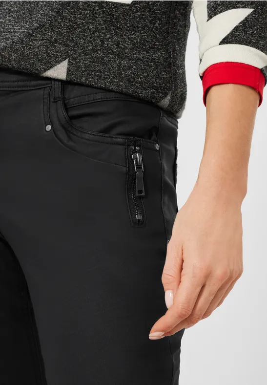 CECIL Pantalon slim fit enduit  - Style TORONTO