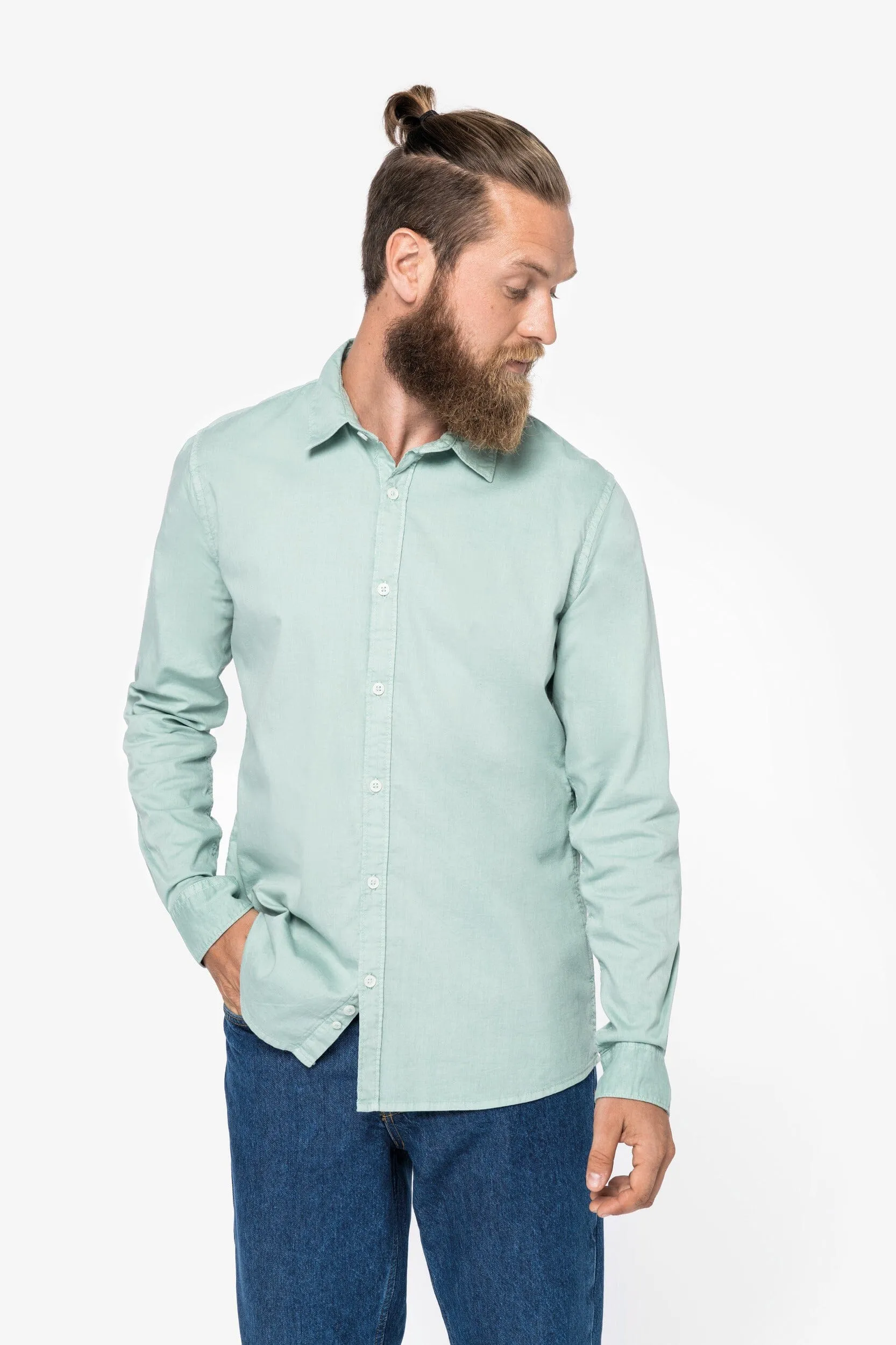 Washed Cotton Twill Men's Shirt - 135g / NATIVE SPIRIT NS502