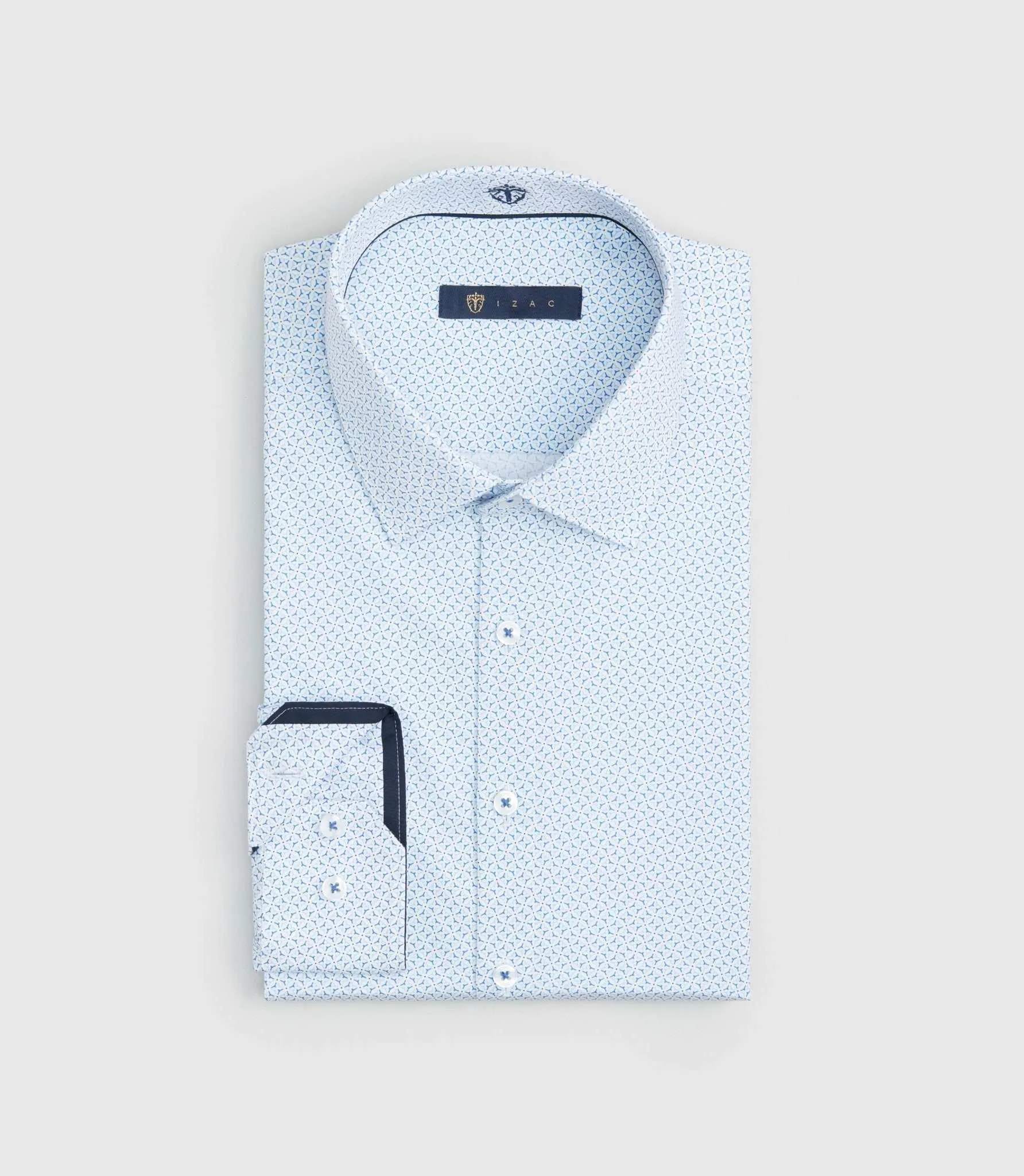 Chemise imprimée en coton bleu ciel Saxo