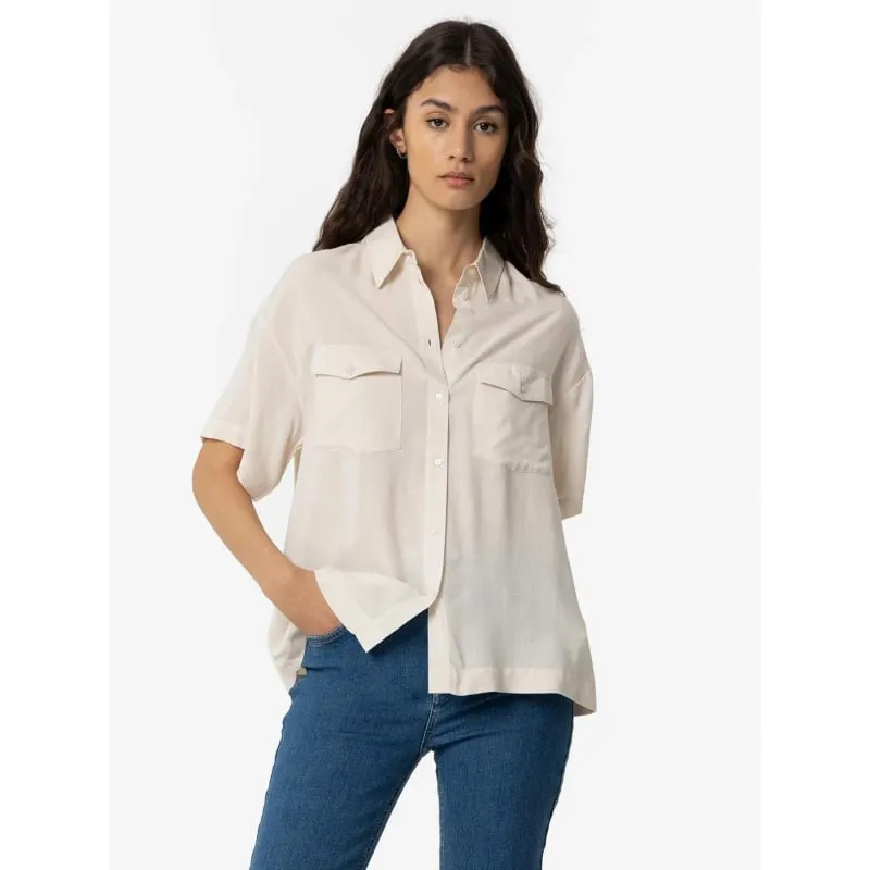 Zelie Silky White Women's Long-Sleeve Shirt - Hbt | wimod