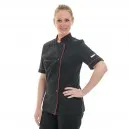 Cooking Jacket Women Red Piping ML - MANELLI