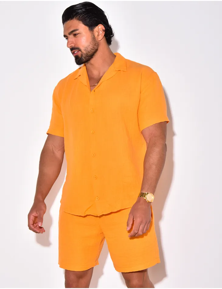 Ensemble short and cotton gauze shirt set / 52179 - JEANS INDUSTRY