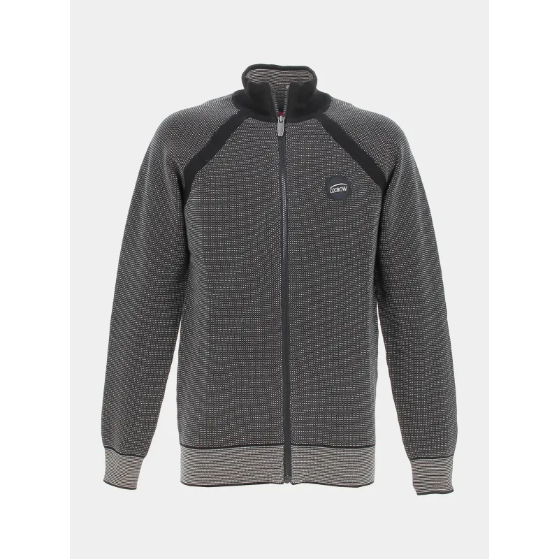 Gilet zippé maille fantaisie penrik noir homme - Owbow | wimod