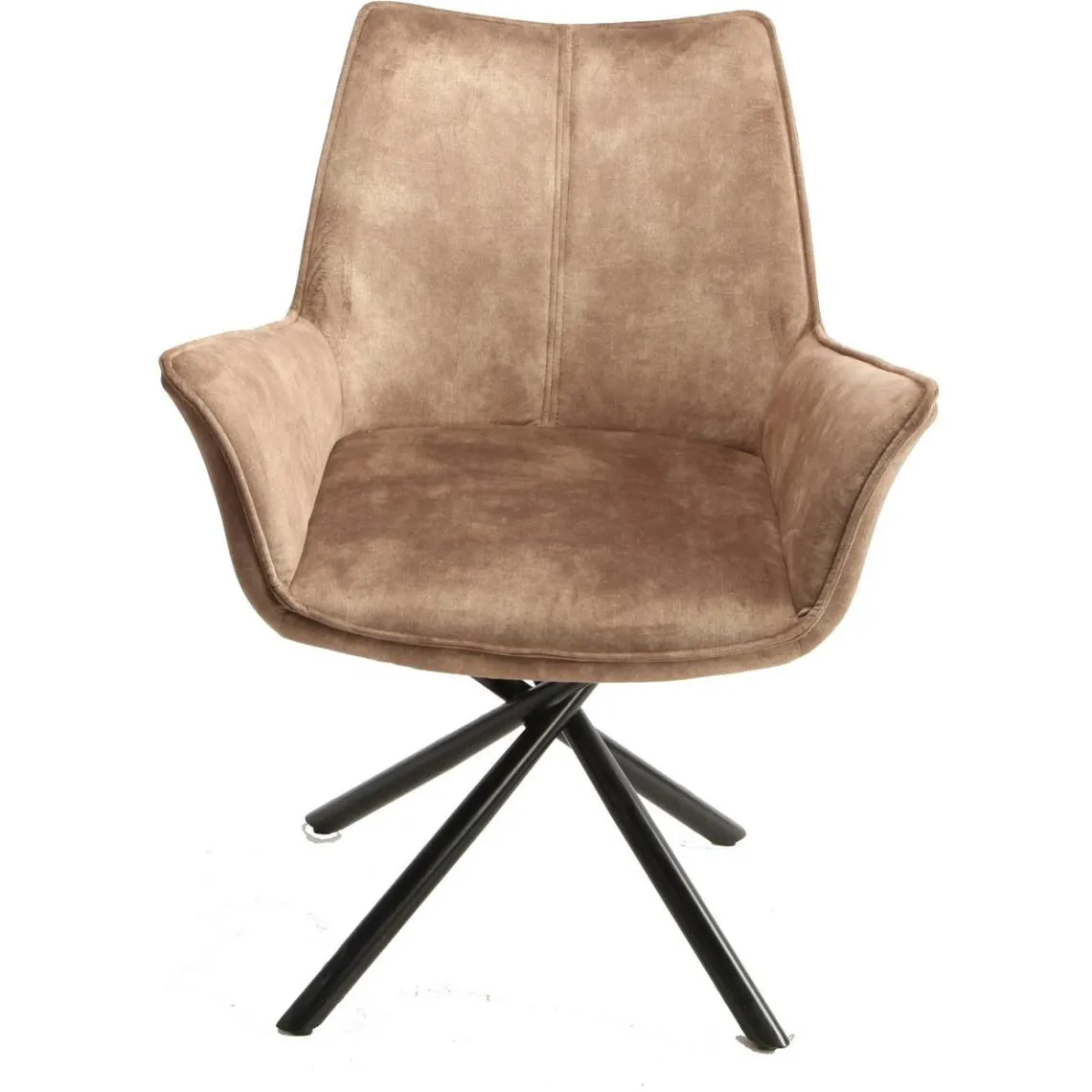 Lot de 2 chaises pivotantes assise en tissu BELLAGIO Taupe  | 3 Suisses
