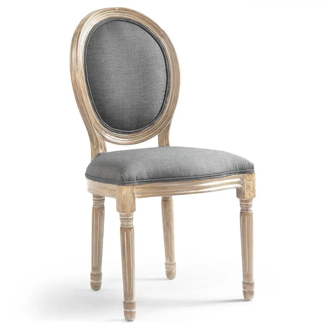 Lot de 20 chaises de style médaillon Louis XVI Tissu Gris Clair | 3 Suisses