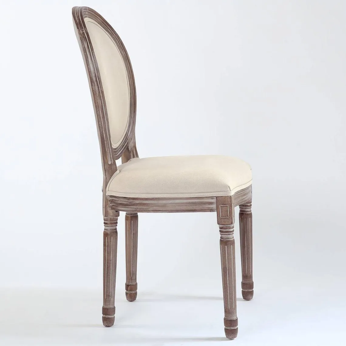 Lot de 20 chaises médaillon Louis XVI Tissu Beige | 3 Suisses
