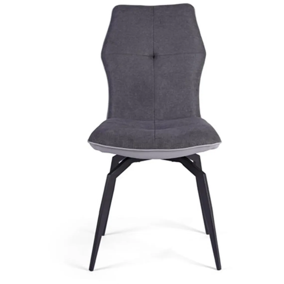 Lot de 4 chaises pivotantes avec assise en tissu et pieds en métal noir ANDY Grises | 3 Suisses