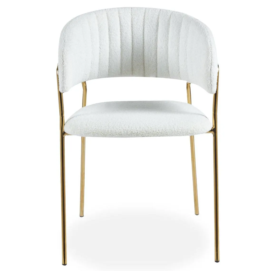 Lot de 8 chaises Tabata Tissu Bouclette Crème | 3 Suisses