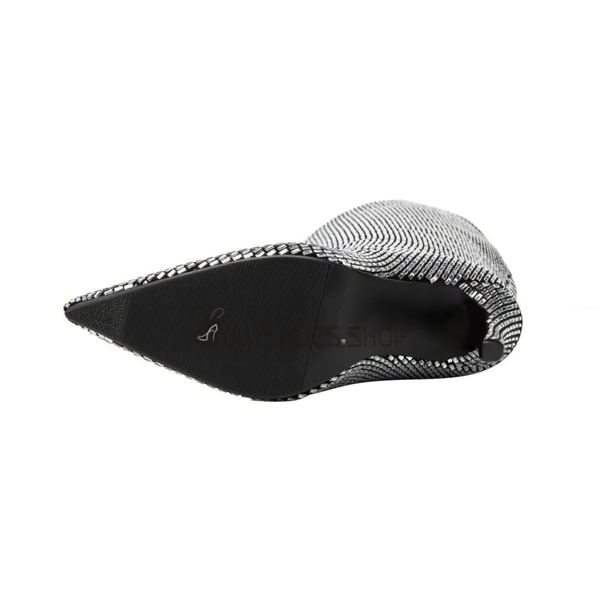 Moderne Habillé A Talon 10 cm Talon Aiguille Paillettes Bottes Haute Femme Argenté Bottes Genoux