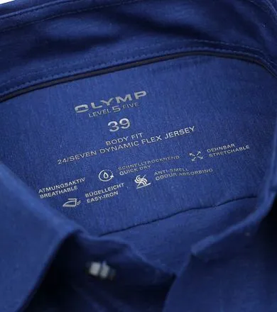 OLYMP Chemise Manches Courtes Level 5 Bleu Cobalt 200862-19 