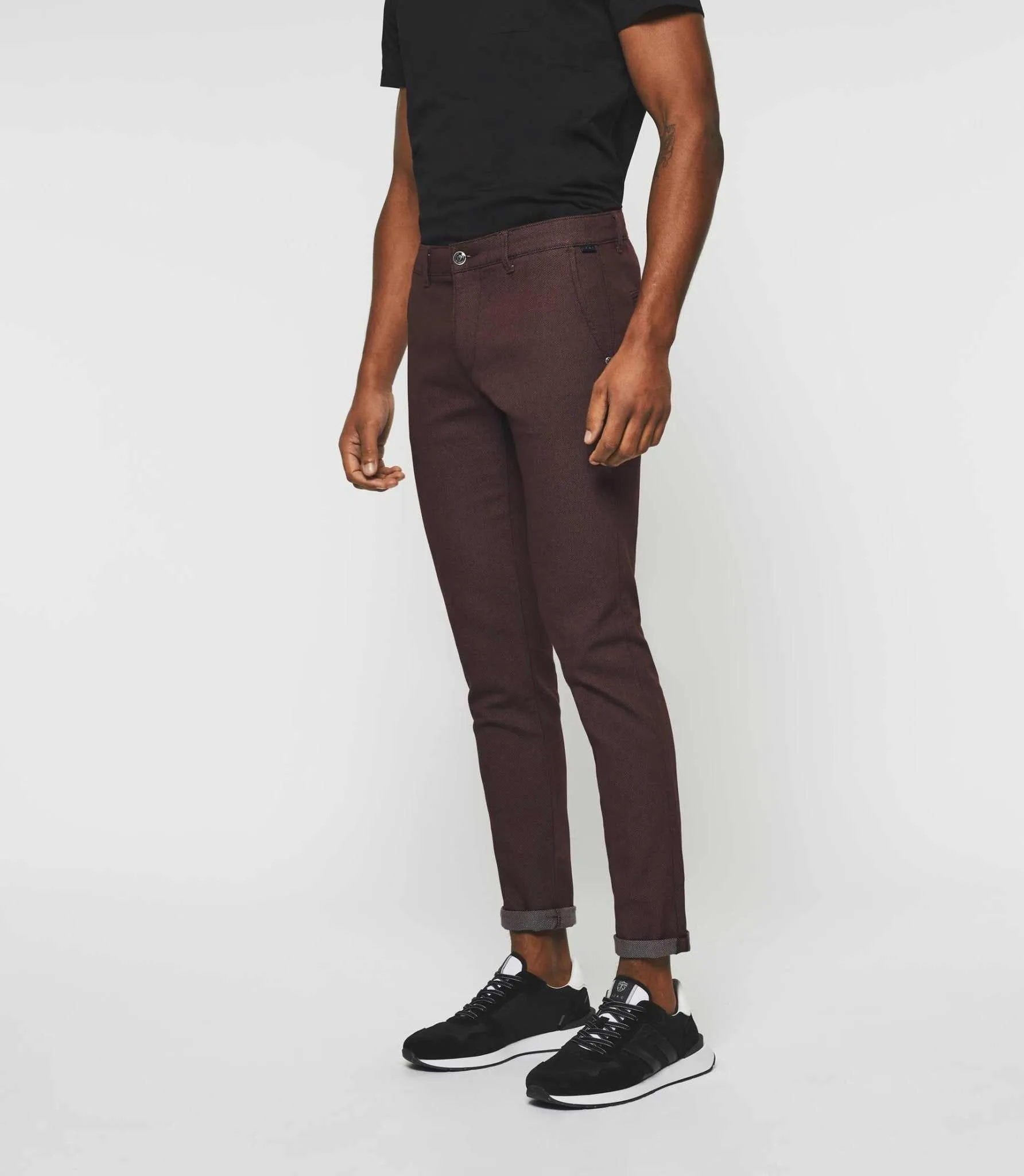 Pantalon casual urbain bordeaux 