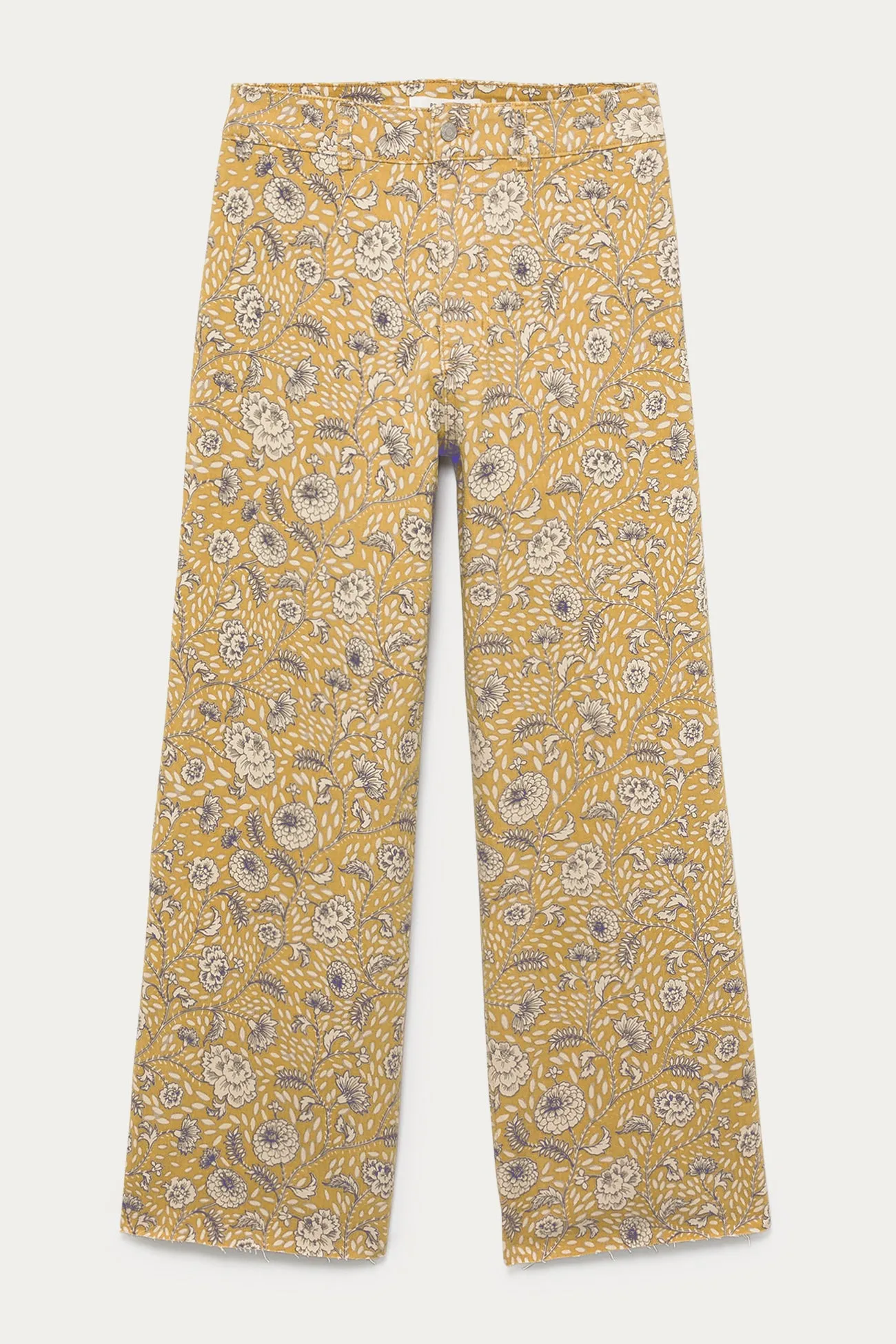 Indian Print Canvas Pants - Ochre Print