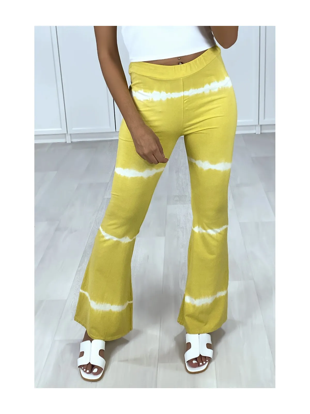 Mustard Tie Dye Bell Bottom Pants