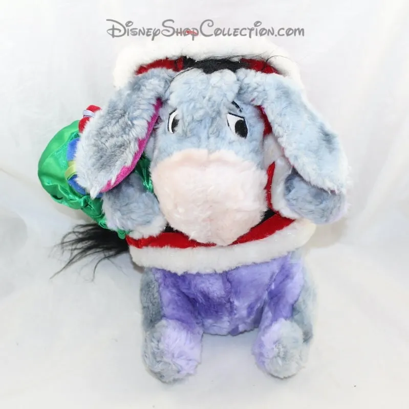 Peluche Bourriquet WALT DISNEY COMPANY Noël Eeyore 2002 assis 25 cm