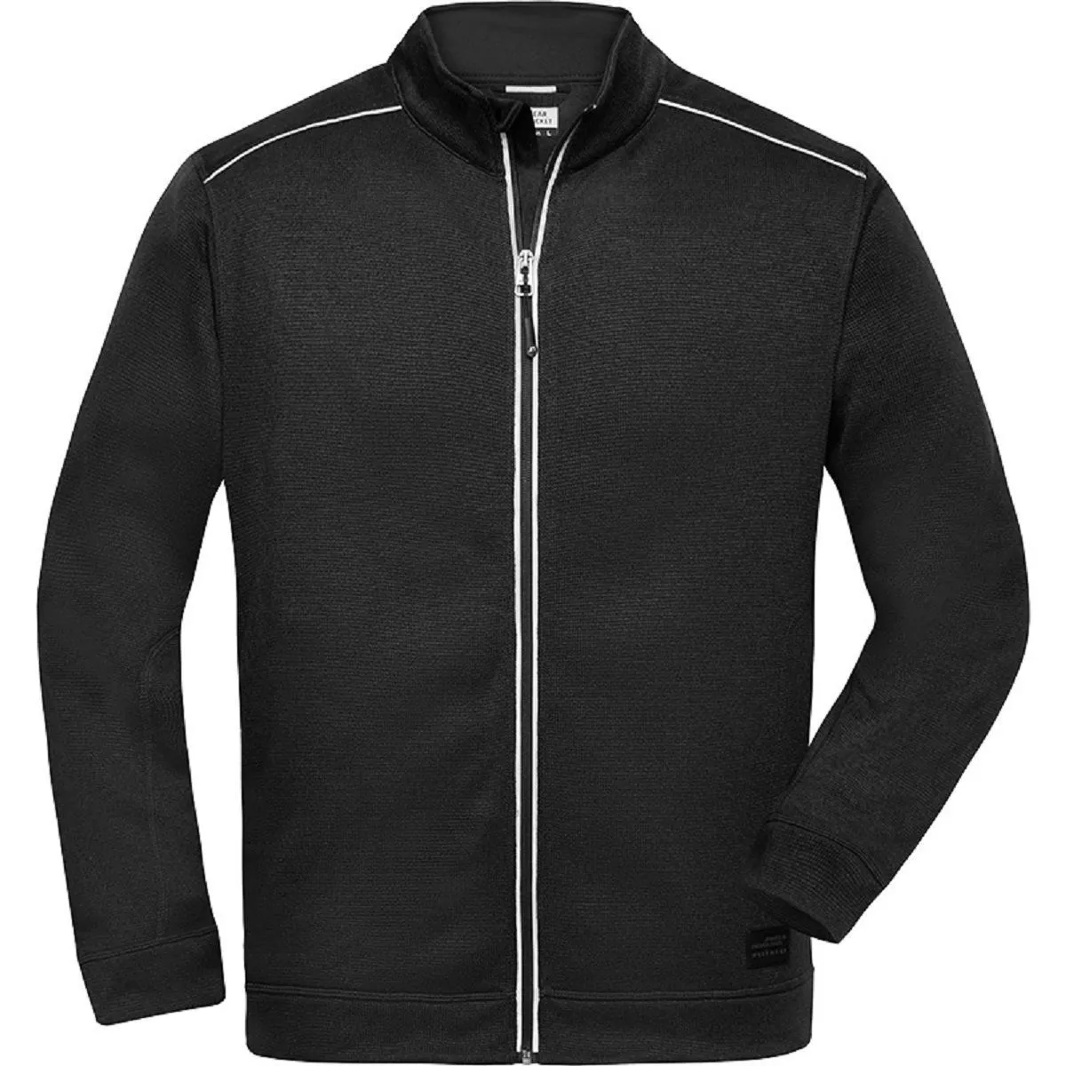 Plus Size Men's Zip-Front Workwear Fleece - Black;