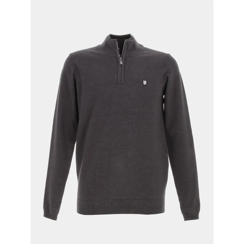 Pull col zippé bacary bleu homme - Izac | wimod