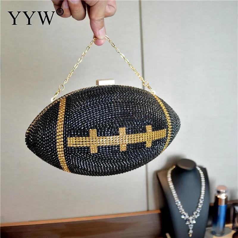 Sac à main Ballon de Football Américain en bandoulière en strass pour femme