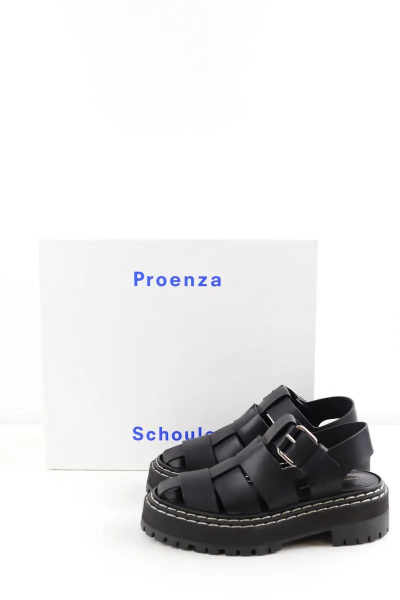 Sandales en cuir Proenza Schouler noir. Matière principale cuir. Taille 35.