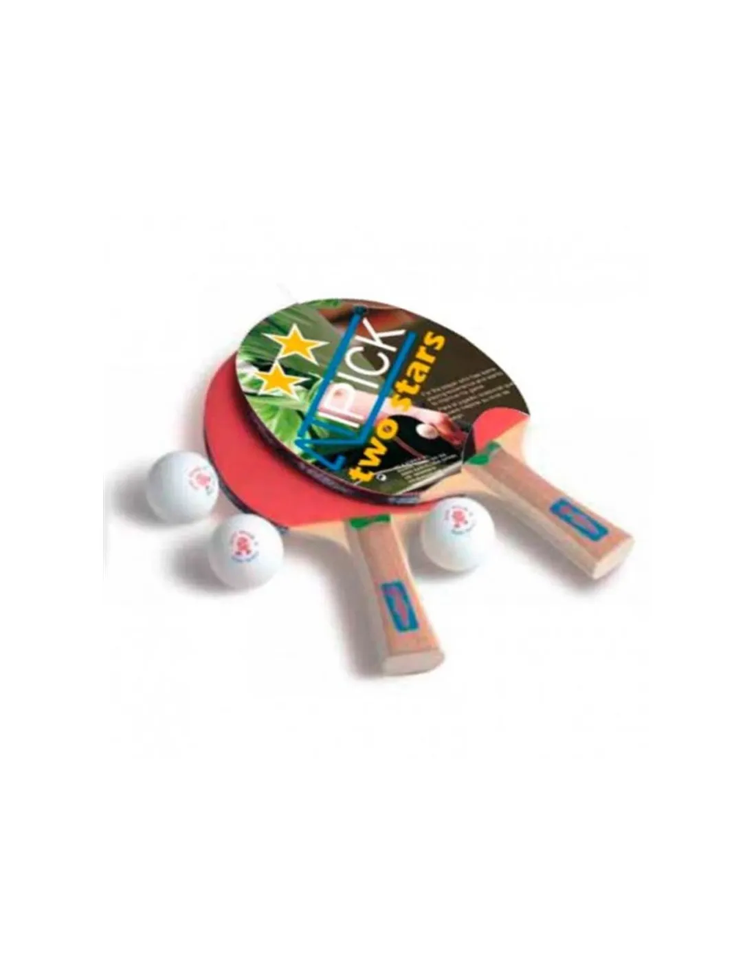 Atipick Ping Pong Set - 2 Paddles + 3 Balls - Blister Pack