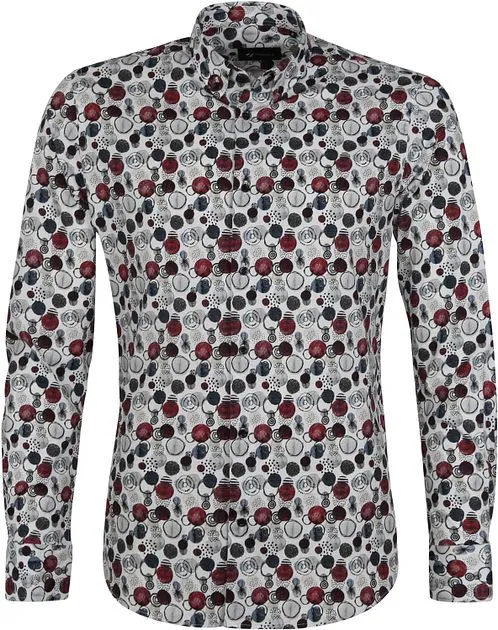 Suitable Chemise Col Américain Boules SC-07 spots grey comm