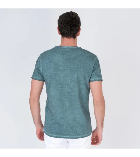 T-shirt homme col V tikiti kaki