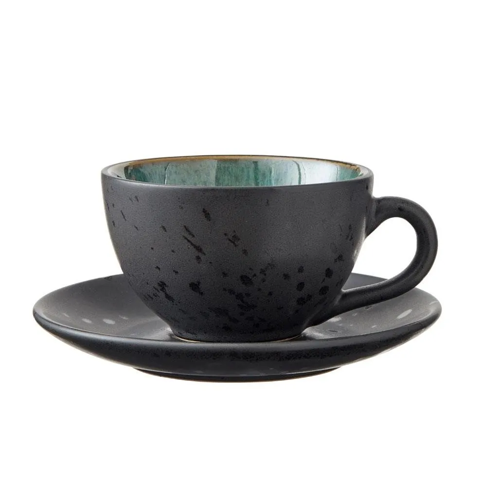 Tasse à thé avec soucoupe, set de 4 pc, noir, Bitz ✔ 62,35 € ⭕ Kulina
