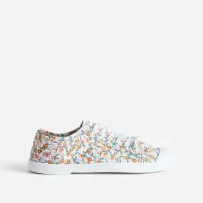 Chic Beige Floral Canvas Tennis Shoes for Women by LE TEMPS DES CERISES - ERAM