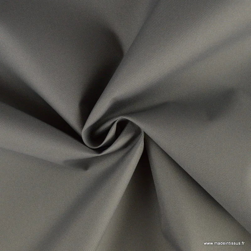 Tissu d'extérieur imperméable gris anthracite pour protection pluie et soleil