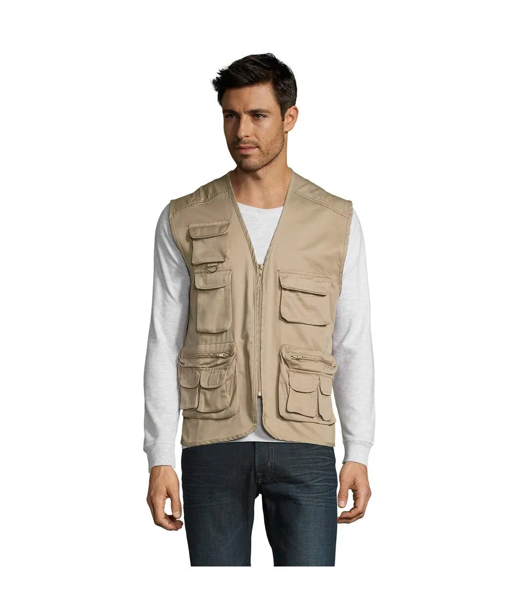 wild beige men's sleeveless jacket SOLS