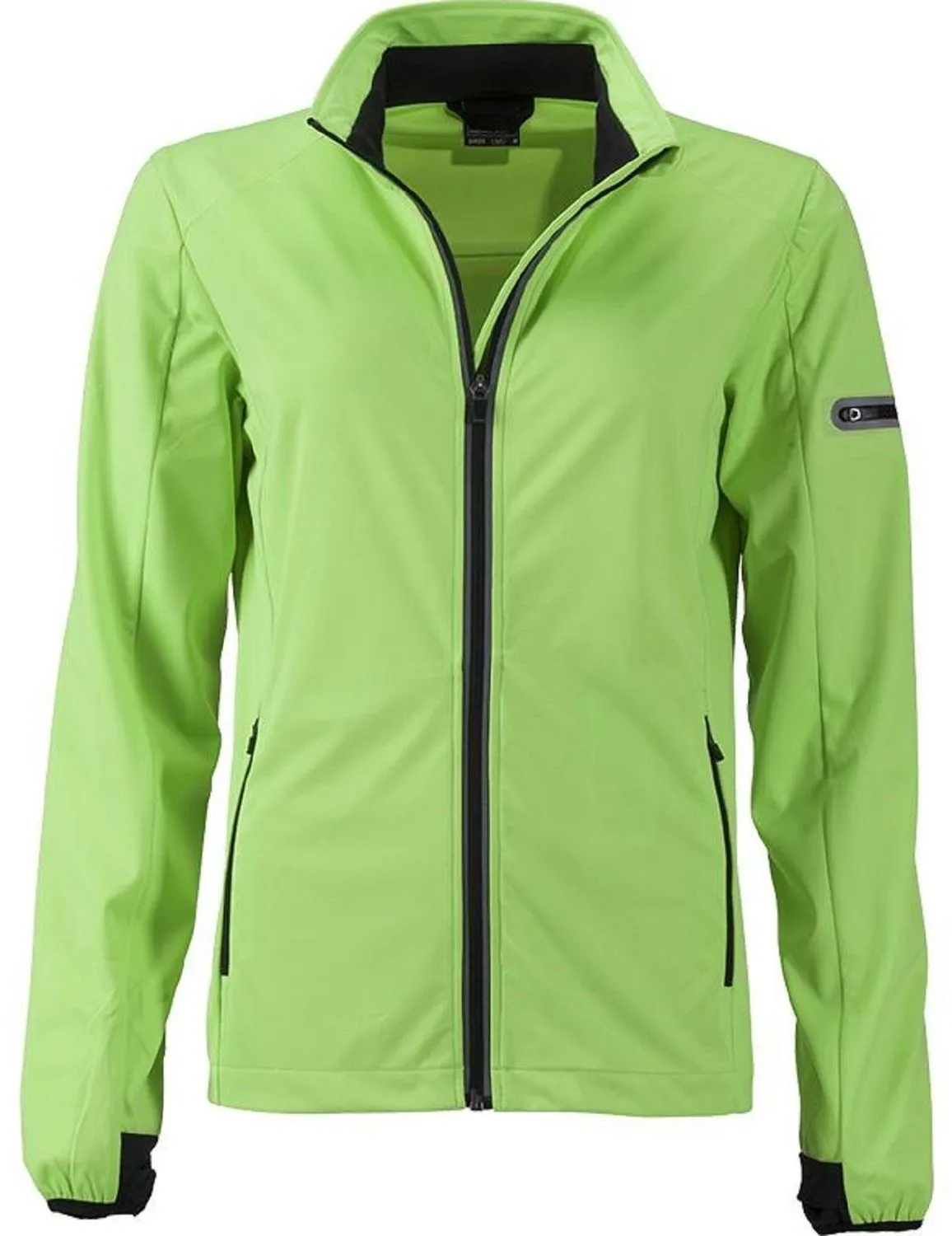 Women's Bright Green and Black Sports Softshell Jacket;
