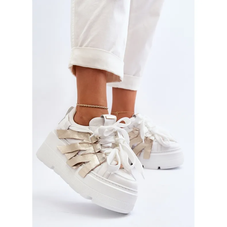 Zazoo 2F-7033 Platform Massive Baskets Blanc Or White