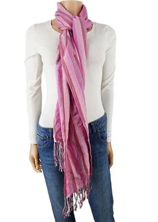 Scarf 176*68 cm Pink Basic Feminine